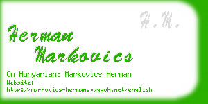 herman markovics business card